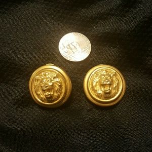 Vintage Ann Klein signature Lion Earriings clip on